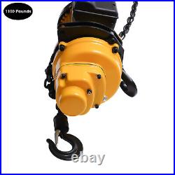 0.5T/1100LBS Electric Chain Hoist Single Chain Wired Remote Control 110V 1300W