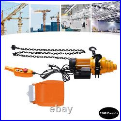 0.5Ton 1300W Electric Chain Hoist 13ft Lifting 20 Mn2 Chain Wired Remote Control