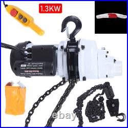 1.3KW Electric Chain Hoist 2205lb 10FT Lifting G80 Chain with Chain Protection Bag