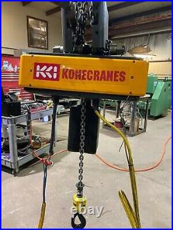 1 Ton Konecrane Electric Chain Hoist Model XN10100020PC16S1, 20 ft Lift, 460V