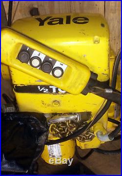 1 Used Yale Kel1/2-15rt15s1 Electric Chain Hoist 1/2ton Make Offer