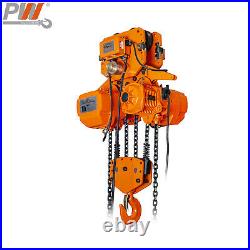 10 Ton Electric Chain Hoist with Power Trolley 40 ft. G100 Chain M4/H3 220/460v