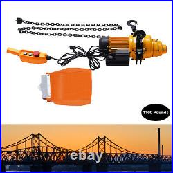 1100LBS Electric Chain Hoist 13FT Lifting 20Mn2 Chain Wired Remote Control 110V