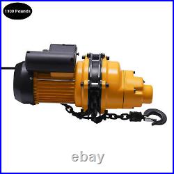 1100lbs 0.5Ton Electric Chain Hoist with13ft 20Mn2 Chain 110V Remote Control 1300W