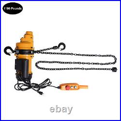 1300W Electric Chain Hoist 1100lbs 10FT Wired Remote + Emergency Stop Switch