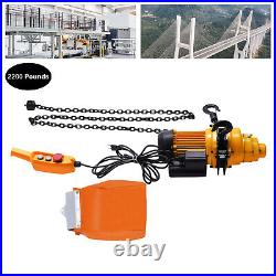 1500W 1 Ton Electric Chain Hoist with 10FT Double Chain Lifting110V G80 2200LBS