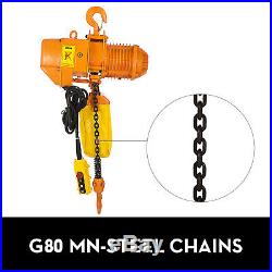 1T/2200lbs Electric Chain Hoist Single Chain No Noise Pure Copper Motor 110V