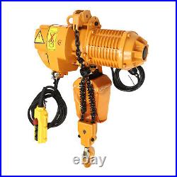 1T/2204 lbs Electric Chain Hoist Single Phrase G80 Chain 10ft Lifting 1.6KW 110V