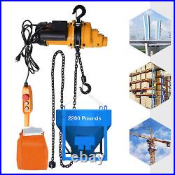 1TON/2200lbs 110V Electric Chain Hoist Winch with 13FT Chain Wired Remote Control