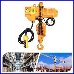 1Ton 2204lbs Electric Chain Hoist Winch 10 ft Lift G80 Chain 110V Remote Control