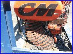 (2) CM 7-1/2 Ton Capacity Electric Chain Hoist Mdl. Y-75 Manual Trolley