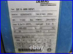 2004 Demag DC5-500-H5-V1 Electric Chain Hoist 1/2 Ton 1100 Lbs 3 PH 16.4' Lift