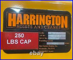 2014 HARRINGTON Hoist 250lb 10 Ft NER003SD Electric Chain Hoist with Power Trolley