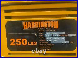 2014 HARRINGTON Hoist 250lb 10 Ft NER003SD Electric Chain Hoist with Power Trolley