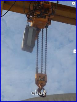 22' Span 7 Ton Portable Gantry Crane withHarrington 7 1/2 Ton Electric Chain Hoist