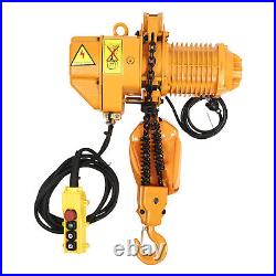 2204LBS/1Ton Electric Chain Hoist Single Phase Hoist Crane 10FT Chain 110V 1600W