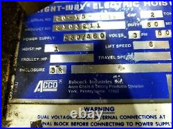 32 Ton Acco Wright Electric Chain Hoist #20-15 230/460volts 3ph/60hrz Pendant &