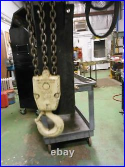 (#562) Coffing 3 Ton Electric Chain hoist 15' lift with push trolley 3 phase