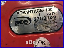 ACE Advantage 100 1 Ton Electric Chain Hoist