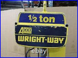 Acco Wright-way Electric Chain Hoist 2101281 1000lbs 1/2 Ton 218 Drop 230/460v