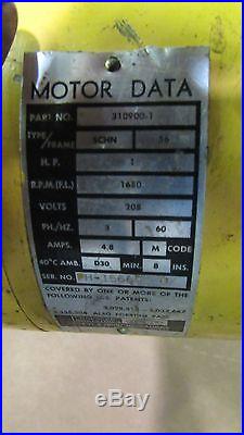 BUDGIT 2TON 4000LB ELECTRIC CHAIN HOIST 208V 1HP 3PH 128 CHAIN With TROLLEY