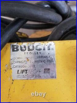 Budgit 1/2 ton Chain Hoist. Model 1158942-12 with Pendant Control and Trolley