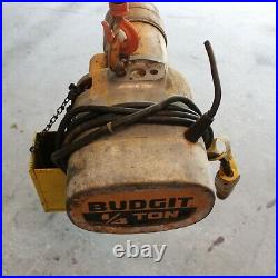 Budgit 1/4 Ton 115841-16 Electric Chain Hoist 240 Volt Single Phase 500 lb WORKS