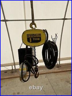 Budgit 1 Ton 2000lbs Electric Chain Hoist 3 Phase 230/460V Motor Chain Lift
