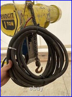 Budgit 1 Ton 2000lbs Electric Chain Hoist 3 Phase 230/460V Motor Chain Lift