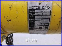 Budgit 1 Ton Electric Chain Hoist 3 Phase 310896-1 TESTED Good Working Condition