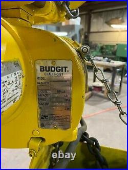 Budgit 1 Ton Electric Chain Hoist with Motorized Trolley, ModelBEH0108, 230/460V