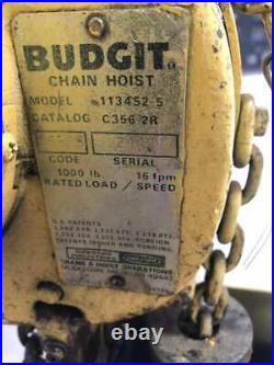 Budgit 113452-5 10ft 1/2 Ton Electric Chain Hoist 16FPM -Parts/Repair