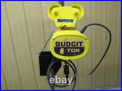 Budgit 113455-5 Electric Chain Hoist withTrolley 1 Ton 2000 Lbs 3 PH 8' Lift