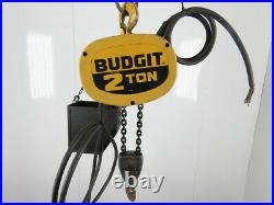 Budgit 115847-11 2 Ton Electric Chain Hoist 10'6 Travel 16 FPM 3 Phase