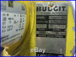 Budgit 116891-31 1 Ton Electric Roller Chain Hoist 24' Lift 16FPM