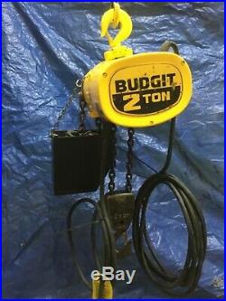 Budgit 2 Ton 4000 LB Electric Chain Hoist 15 Lift 3 PH 230/460V Trolley