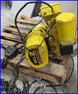 Budgit 2 Ton Chain Hoist 11584831 3 Ph, 14 Ft Drop 8 FPM with Drive Trolley 900823