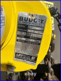 Budgit 2 Ton Electric Chain Hoist, 12 Ft Lift, 230-3-60V, 2 SPD