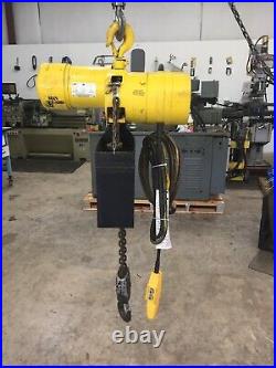 Budgit 2-Ton Electric Chain Hoist, 15' Lift 230/460V. With Beam Trolley