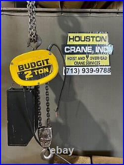 Budgit 2 Ton Electric Chain Hoist, BEHC0208, 22 FT lift, 115-1-60V