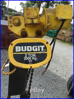Budgit 2 Ton Electric Chain Hoist With Motorized Trolley