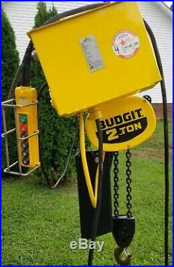 Budgit 2 Ton Electric Chain Hoist With Motorized Trolley With Pendant Control