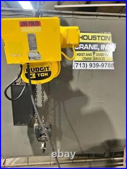 Budgit 3 Ton Electric Chain Hoist, Model BEH0305, 17 FT, 208/230-3-60