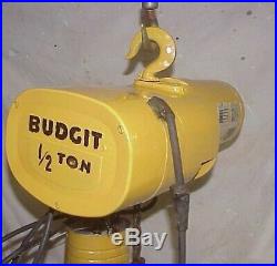 Budgit 309826 1/2 Ton 1000LB Electric Chain Hoist 115V 18 ft lift with pendant