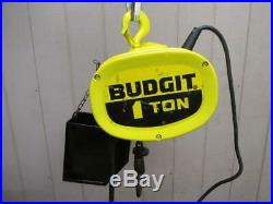 Budgit BEH0108 Electric Chain Hoist 1 Ton 2000 Lbs 1 PH 115/230v 25' Ft. Lift