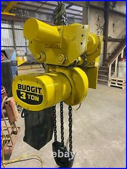 Budgit BEH0310 3-Ton Electric Chain Hoist With Motorized Trolley 15' Lift 208/230V