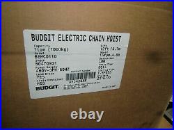 Budgit Behc Manguard Electric Chain Hoist 1 Ton Cap 16 Fpm Behc0116 230/460/3/60