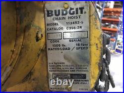 Budgit C356-2R 1 Ton Electric Chain Hoist 230/460V 3 PH Parts Only #17#MK FML