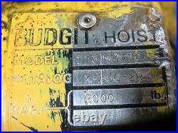 Budgit Chain Hoist 113454-10 2000lb 1 Ton Hook 3Phase Pushbutton Control