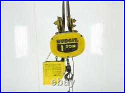 Budgit D-205-3 1 Ton 10' Lift 230V 3Ph Rope Control Electric Chain Hoist Trolley